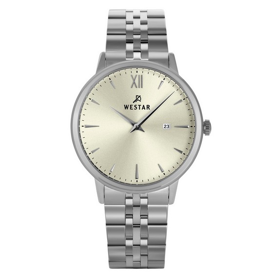 Westar Profile Кварцевые мужские часы из нержавеющей стали с легким циферблатом цвета шампанского 50215STN102