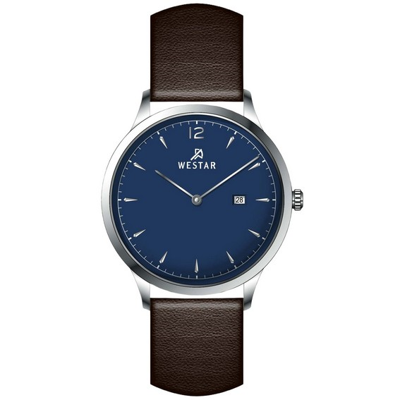 Westar Profile Leather Strap Blue Dial Quartz 50217STN124 นาฬิกาข้อมือผู้ชาย