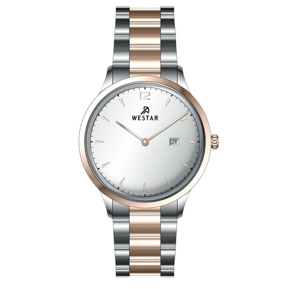 Relógio masculino Westar com mostrador prateado em aço inoxidável 50218SPN607
