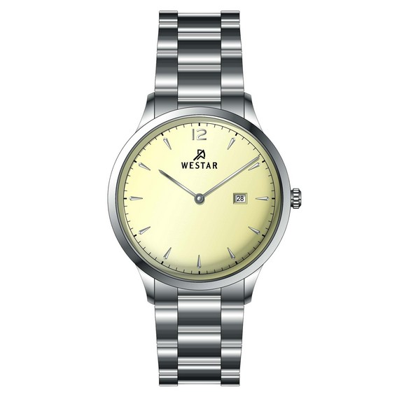Westar Profile Кварцевые мужские часы из нержавеющей стали с легким циферблатом цвета шампанского 50218STN102