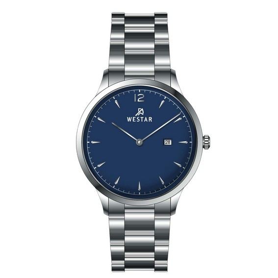 Westar Profile Кварцевые часы из нержавеющей стали с синим циферблатом 50218STN104 Мужские часы