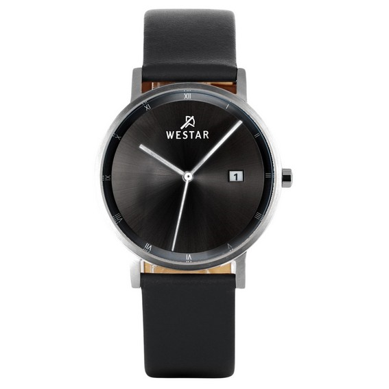 Westar Profile Кожаный ремешок Кварцевые мужские часы с черным циферблатом 50221STN103
