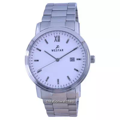 Westar White Dial Stainless Steel Quartz 50245 STN 101 Men's Watch