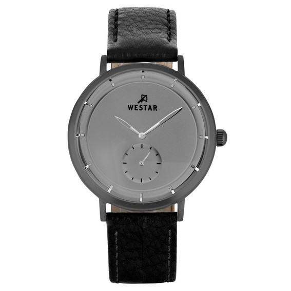 Relógio masculino Westar com pulseira de couro com mostrador cinza quartzo 50246GGN106