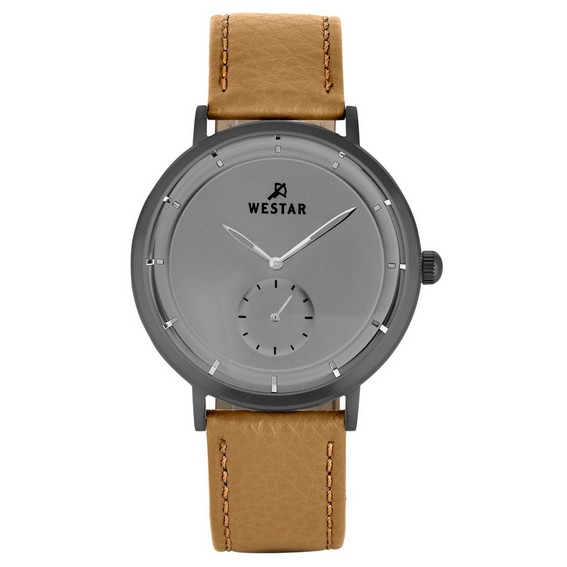 Relógio masculino Westar com pulseira de couro com mostrador cinza quartzo 50246GGN186