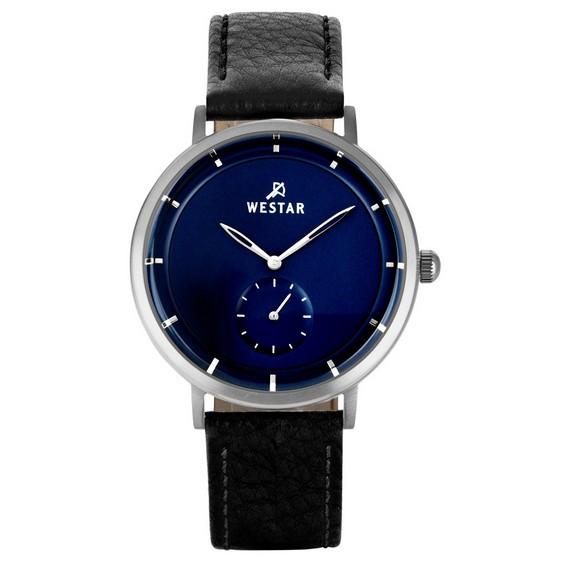 Westar Profile Leather Strap Blue Dial Quartz 50246STN104 Men's Watch