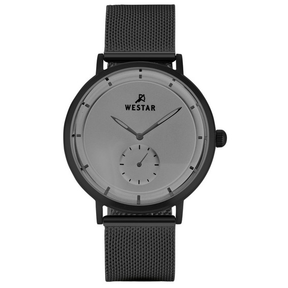 Relógio masculino de quartzo com mostrador cinza de aço inoxidável com perfil Westar 50247BBN306