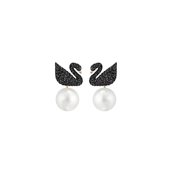 SWAROVSKI Swan Rose Gold Stud Earrings for Women watch