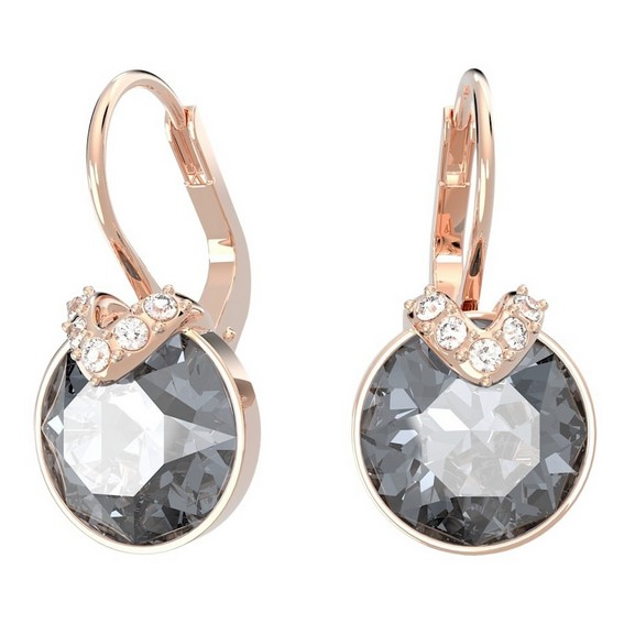 Swarovski Bella V Drop Gray Crystal Earrings 5299317 For Women