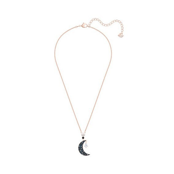Swarovski Symbolic Rose Gold Tone Plated Multicolour Moon And Star Necklace 5489534 For Women
