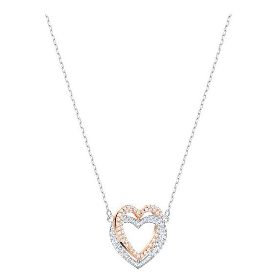 Collar Swarovski Infinity multicolor con doble corazón 5518868 para mujer