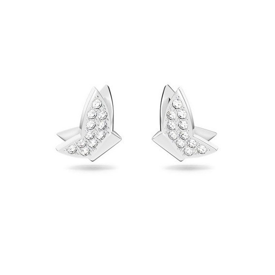 Swarovski Lilia Butterfly rhodinierte Ohrstecker mit weißem Kristall 5636424 für Damen