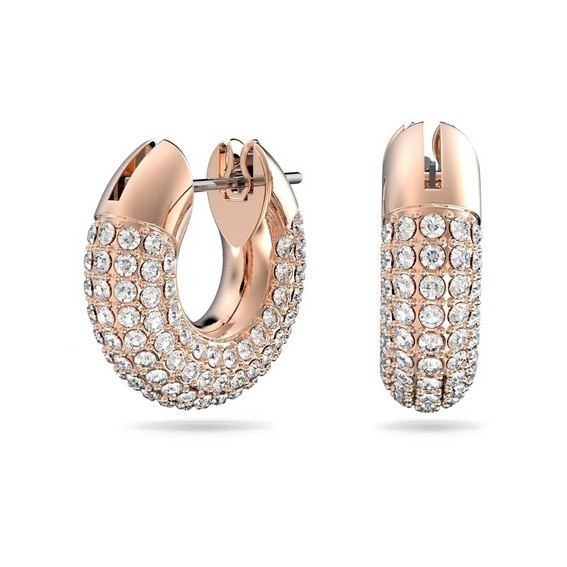 Swarovski Dextera Rose Gold Tone Plated Hoop Earrings With White Crystal 5636531 For Women