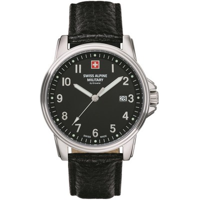 Swiss Alpine Military By Grovana Leader สีดำ dial ควอตซ์ 7011.1537 100M Men's Watch