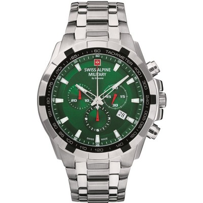 Swiss Alpine Military By Grovana Star Fighter chronograph Green dial ควอตซ์ 7043.9134 100M Men's Watch
