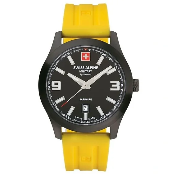 Swiss Alpine Military Combat Pro Rubber Strap Black Dial Quartz 7056.1878 100M Men's Watch