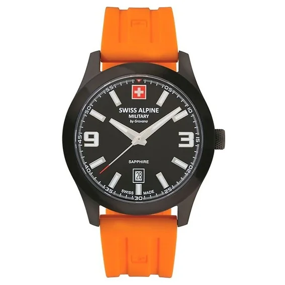 Swiss Alpine Military Combat Pro Rubber Strap Black Dial Quartz 7056.1879 100M Men's Watch