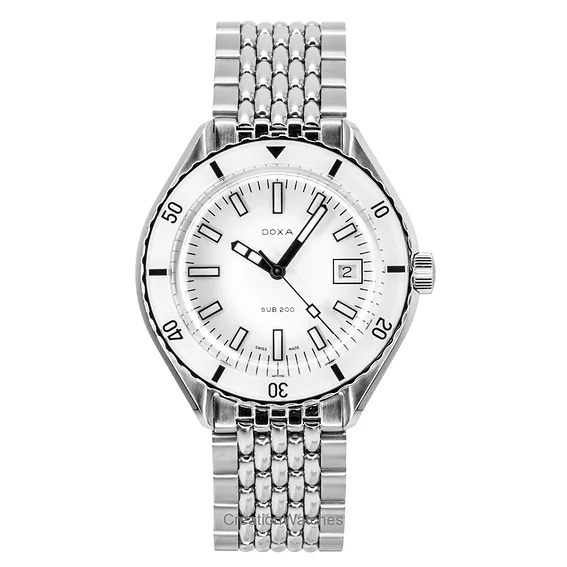 Doxa SUB 200 Whitepearl Stainless Steel White Dial Automatic Diver's 799.10.011.10 200M Men's Watch
