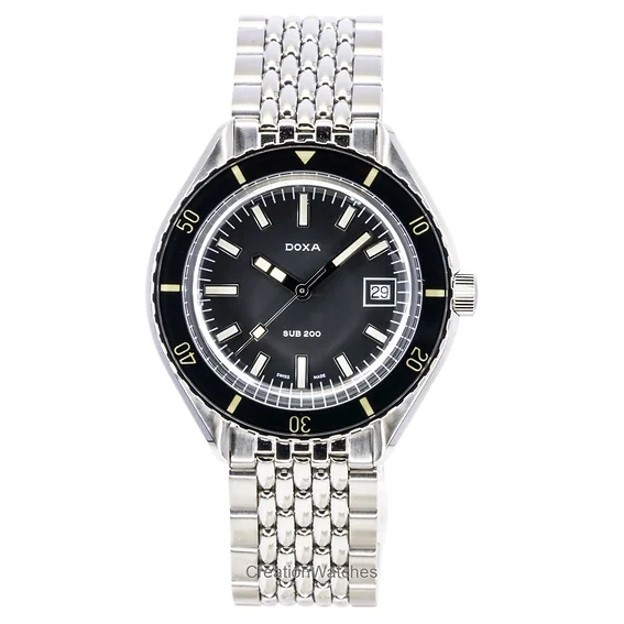 Doxa SUB 200 Sharkhunter Stainless Steel Black Dial Automatic Diver's 799.10.101.10 200M Men's Watch
