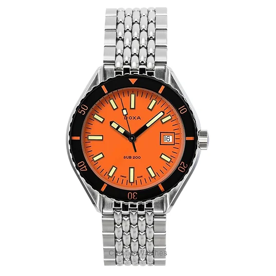 Doxa SUB 200 Professional Stainless Steel Orange Dial Automatic Diver's 799.10.351.10 200M Men's Watch