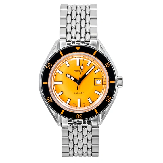 DOXA SUB 200 Divingstar Stainless Steel Yellow Dial Automatic Diver's 799.10.361.10 200M Men's Watch