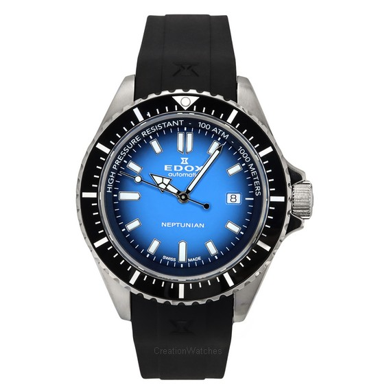 Relógio masculino Edox Skydiver Neptunian Diver automático 801203NCABUIDN 80120 3NCA BUIDN 1000M