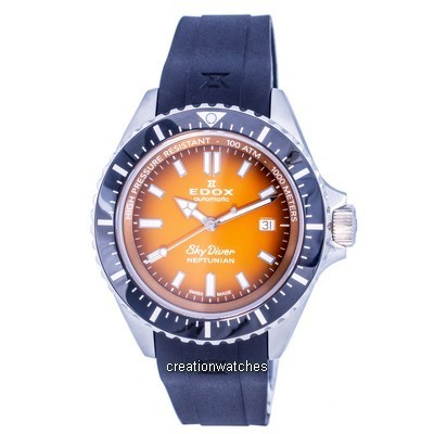 Edox SkyDiver Neptunian Diver's Orange dial อัตโนมัติ 801203NCAODN 1000M นาฬิกาผู้ชาย