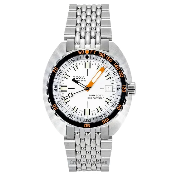Doxa SUB 300 Searambler Stainless Steel Silver Dial Automatic Diver's 840.10.021.10 1200M Men's Watch