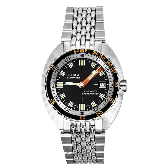 Doxa SUB 300T Sharkhunter Stainless Steel Black Dial Automatic Diver's 840.10.101.10 1200M Men's Watch