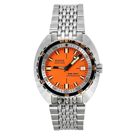 Doxa SUB 300T Aristera Professional Orange Dial Automatic Diver's 840.10.351.10 1200M Men's Watch