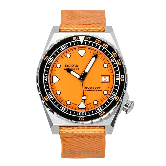 Doxa SUB 600T Professional Orange Dial Automatic Diver's 861.10.351.21-N 600M Men's Watch