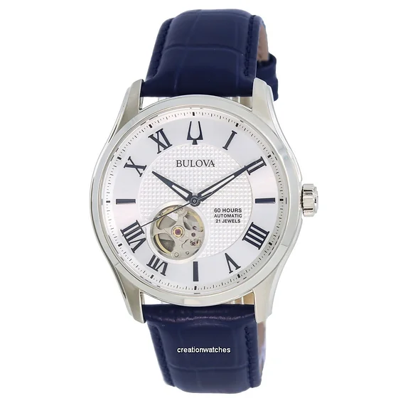 Bulova Wilton Silver Open Heart Dial Automatic 96A206 100M Men's Watch