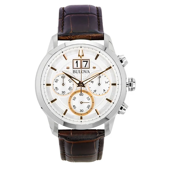 Orologio da Uomo, Data, Cinturino in Pelle - Bulova Model: 96B447 - A