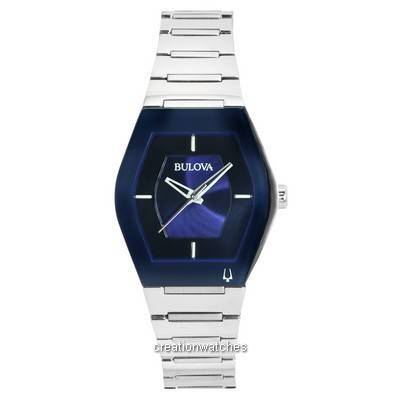 Bulova Gemini Futuro Stainless Steel Bracelet Blue Dial Quartz 96L293 Women's Watch