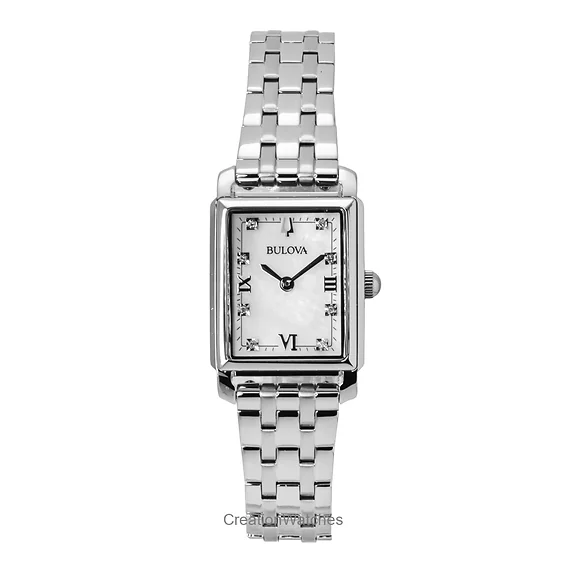 Bulova Sutton Classic Diamond Stainless Steel Mother Of Pearl Dial Quartz 96P244 Women's Watch