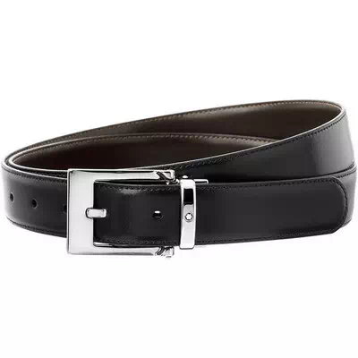 Montblanc-Lea 9774 Cinturón reversible de cuero negro / marrón para hombre