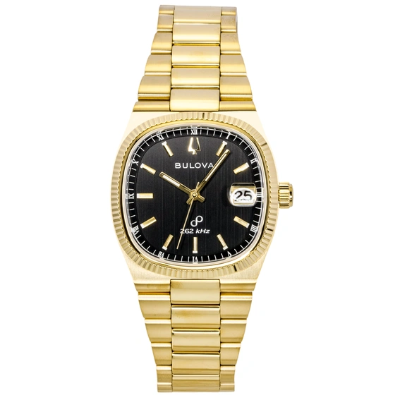 Bulova Super Seville Stainless Steel Black Dial Quartz 97B246 Men's Watch