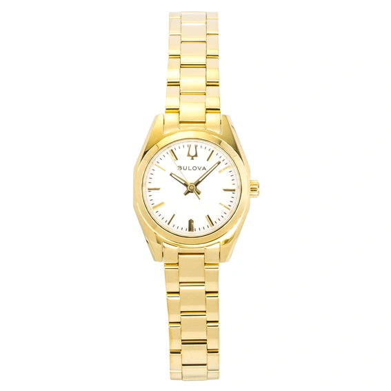 Bulova Surveyor Gold Tone Stainless Steel White Dial Quartz 97L190 Women's Watch