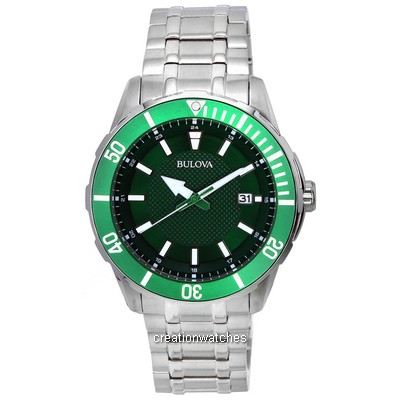 Relógio masculino Bulova Classic Sport verde mostrador quartzo 98B359 100M