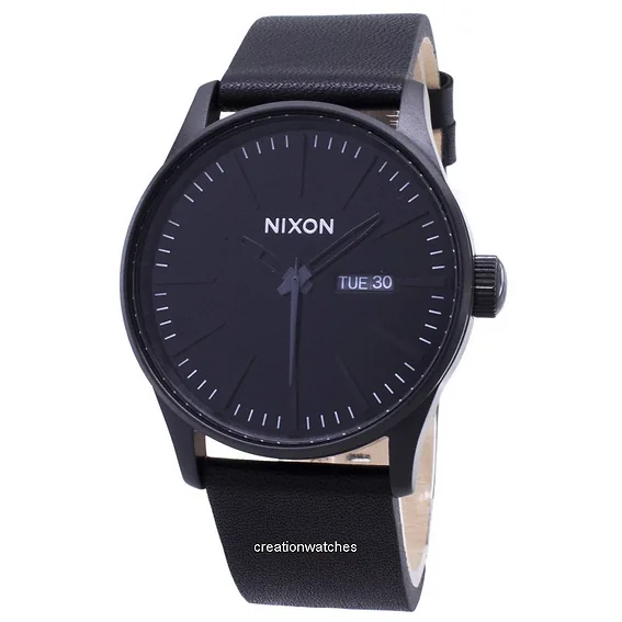 Nixon Quartz Sentry Black Leather A105-001-00 Men's Watch