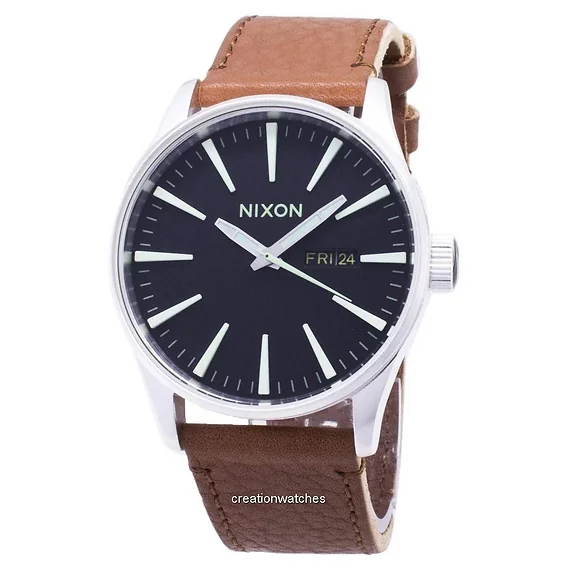 Nixon Quartz Sentry Brown Leather A105-1037-00 Men's Watch