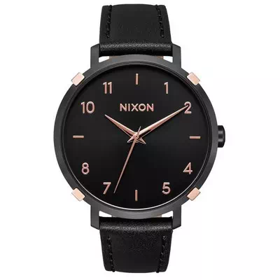 Relógio feminino Nixon Arrow com mostrador preto pulseira de couro quartzo A10913221