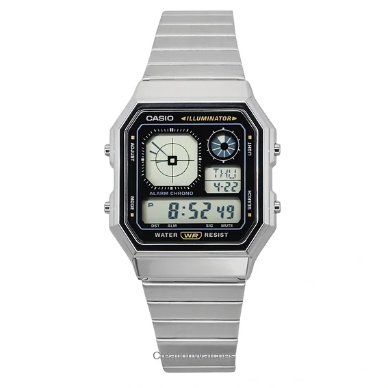 Casio Vintage Digital Stainless Steel Quartz A130WE-1A Unisex Watch