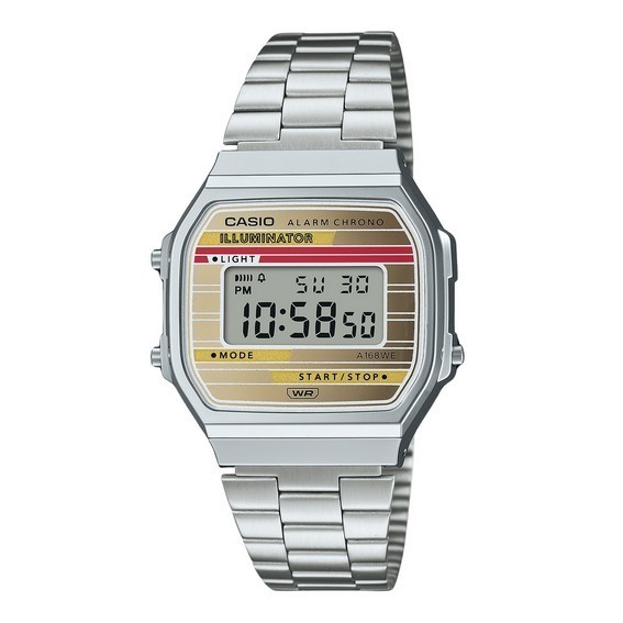 Casio Vintage Heritage Colors Stainless Steel Multicolor Dial Quartz A168WEHA-9A Unisex Watch