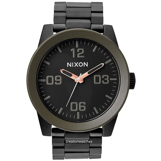 Nixon Corporal SS Matte Black Industrial Green A346-1530-00 Men's Watch