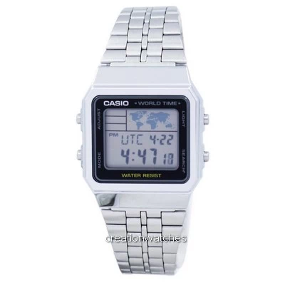 นาฬิกาข้อมือผู้ชาย Casio Alarm World Time Digital A500WA-1DF