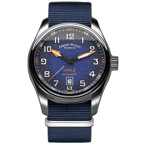 Đồng hồ đeo tay nam dây đeo bằng nylon 100M Armand Nicolet Tramelan MM2 A640P-BN-BN22481AAUU