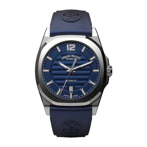 Armand Nicolet Tramelan J09 Blue Dial Automatic A660AAA-BU-GG4710U Blue Rubber Strap Men's Watch