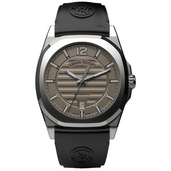 Armand Nicolet Tramelan J09 灰色錶盤自動 A660AAA-GR-GG4710N 黑色橡膠錶帶男士手錶