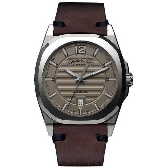 Armand Nicolet Tramelan J09 灰色錶盤自動 A660AAA-GR-PK4140TM 小牛皮錶帶男士手錶